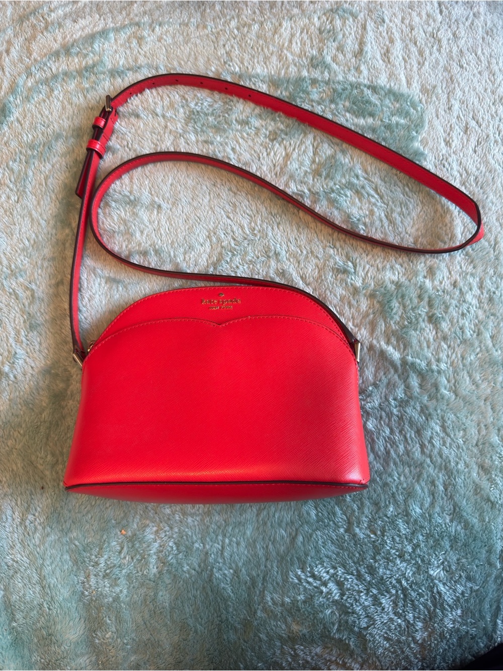 kate spade Bright Red Saffiano Dome Crossbody